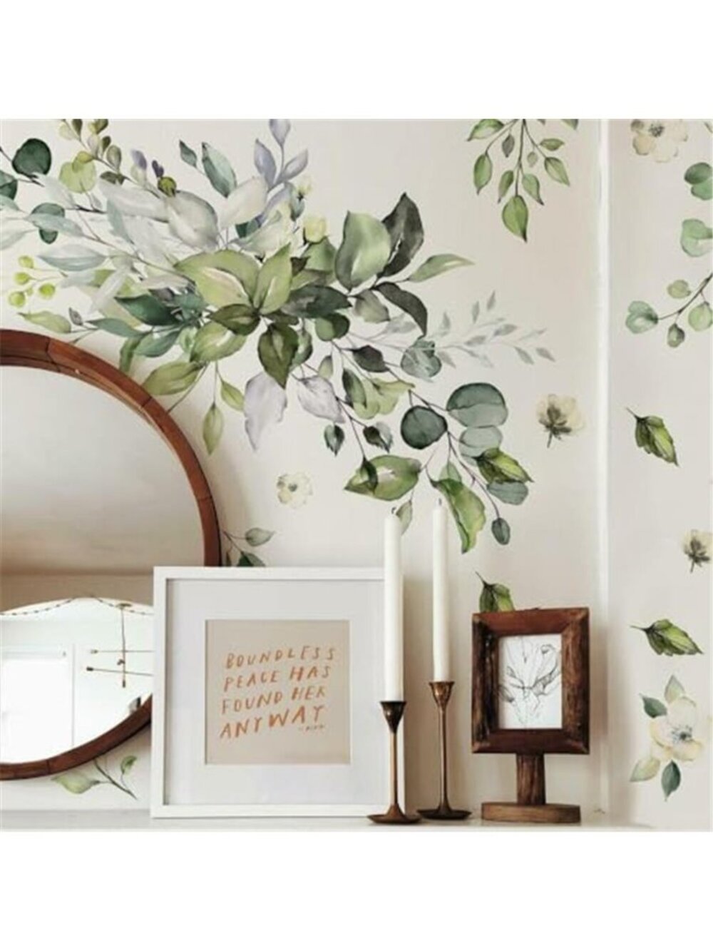Botanical Wall Decals Removable Leaf Stickers Peel And Stick Floral Decor